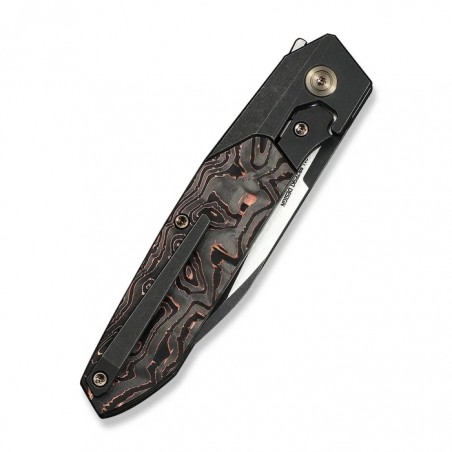 Nóż składany WeKnife Brr15 Black Titanium/Copper Foil Carbon Fiber, Black Stonewashed/Satin M390 by Rafal Brzeski (WE24007-1) Nóż składany WeKnife Brr15 Black Titanium/Copper Foil Carbon Fiber, Black Stonewashed/Satin M390 by Rafal Brzeski (WE24007-1)