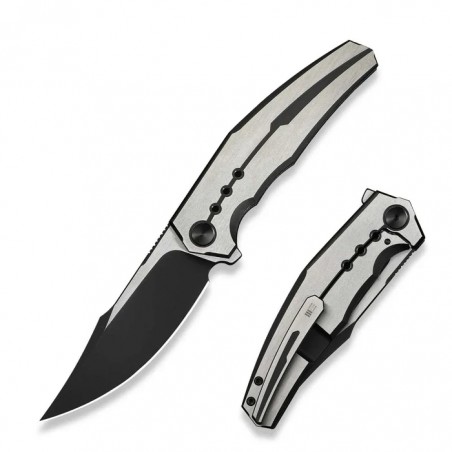 Nóż składany WeKnife Kyklos Black/Gray Titanium, Black Stonewashed/Satin M390 (WE23086-3)