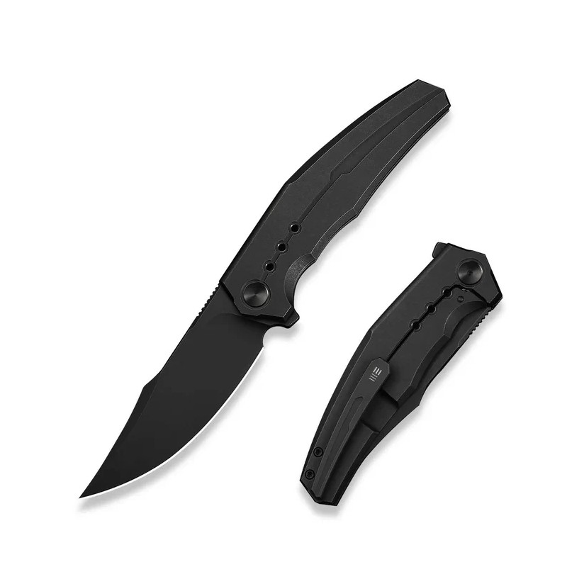 Nóż składany WeKnife Kyklos Black Titanium, Black Stonewashed M390 (WE23086-1)