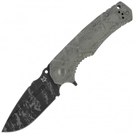 Nóż składany Fox Uro OD Green Canvas Micarta, Acid Washed Niolox by Wander Tactical (FX-557)