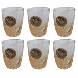 Szklanki do whisky Golden Fox Fire Amber Jeleń zdobione...