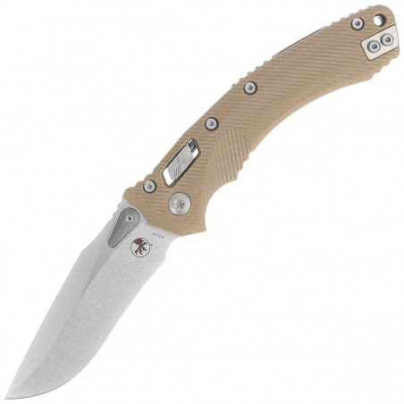 Nóż składany Microtech Amphibian Ram-Lok S/E Tan Fluted G10, Stonewashed M390MK by Tony Marfione (137RL-10FLGTTA) Nóż składany Microtech Amphibian Ram-Lok S/E Tan Fluted G10, Stonewashed M390MK by Tony Marfione (137RL-10FLGTTA)