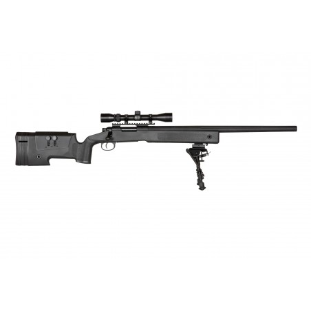 Replika karabinu wyborowego SA-S02 CORE™ High Velocity z lunetą i dwójnogiem - Czarna Replika karabinu wyborowego SA-S02 CORE™ High Velocity z lunetą i dwójnogiem - Czarna
