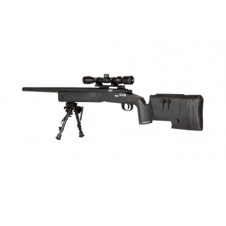 Replika karabinu wyborowego SA-S02 CORE™ High Velocity z lunetą i dwójnogiem - Czarna Replika karabinu wyborowego SA-S02 CORE™ High Velocity z lunetą i dwójnogiem - Czarna