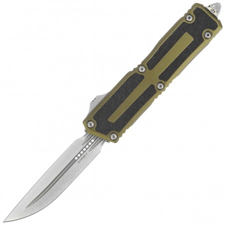 Nóż automatyczny OTF Microtech Scarab II D/E-S Gen III OD Green Aluminium/3M, Stonewashed M390MK by Tony Marfione (1180-10OD)