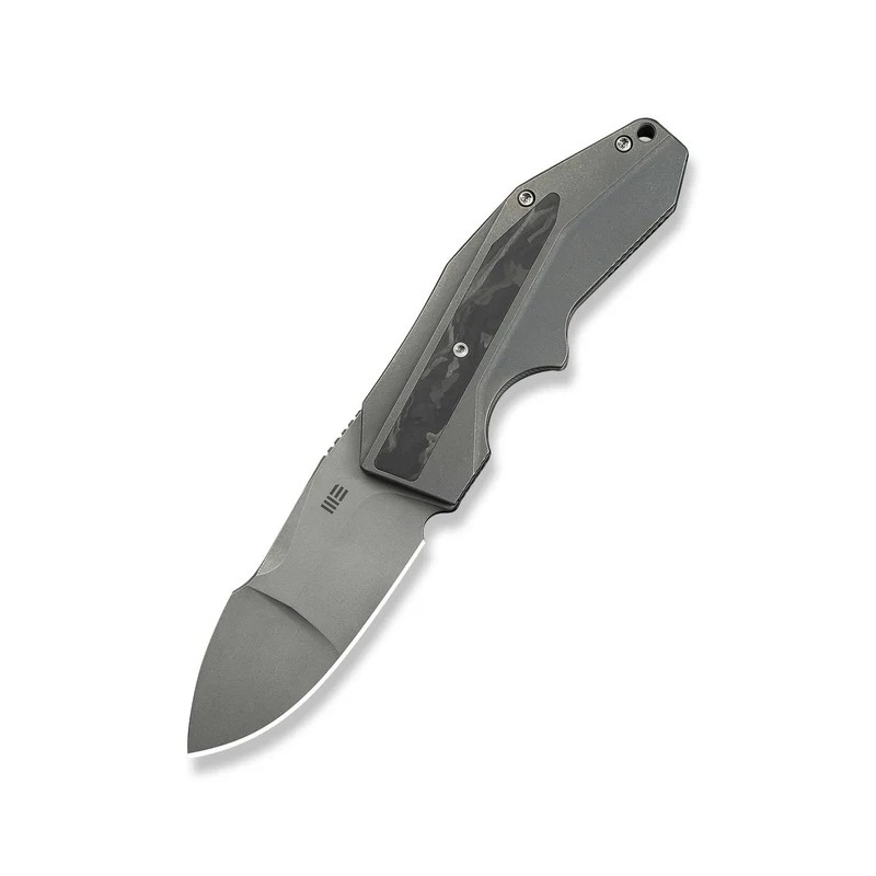 Nóż składany WeKnife Coral SLT Gray Titanium/Marble Carbon Fiber, Gray Stonewashed 20CV by Gustavo T. Cecchini (WE24044-2)