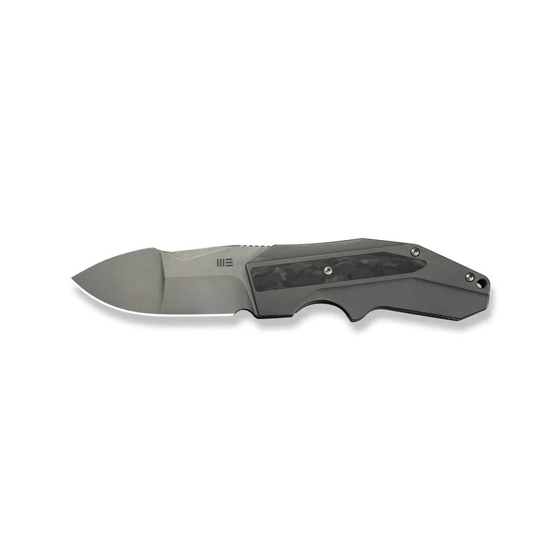 Nóż składany WeKnife Coral SLT Gray Titanium/Marble Carbon Fiber, Gray Stonewashed 20CV by Gustavo T. Cecchini (WE24044-2)