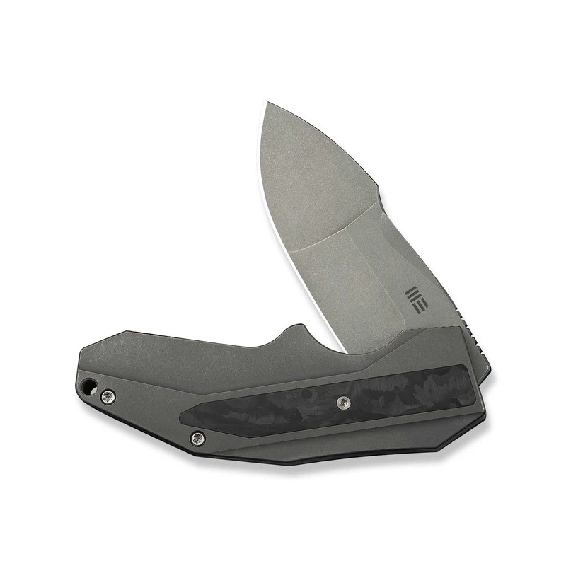 Nóż składany WeKnife Coral SLT Gray Titanium/Marble Carbon Fiber, Gray Stonewashed 20CV by Gustavo T. Cecchini (WE24044-2)
