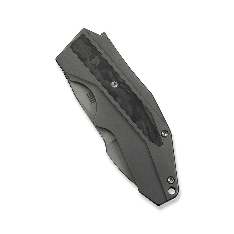 Nóż składany WeKnife Coral SLT Gray Titanium/Marble Carbon Fiber, Gray Stonewashed 20CV by Gustavo T. Cecchini (WE24044-2)