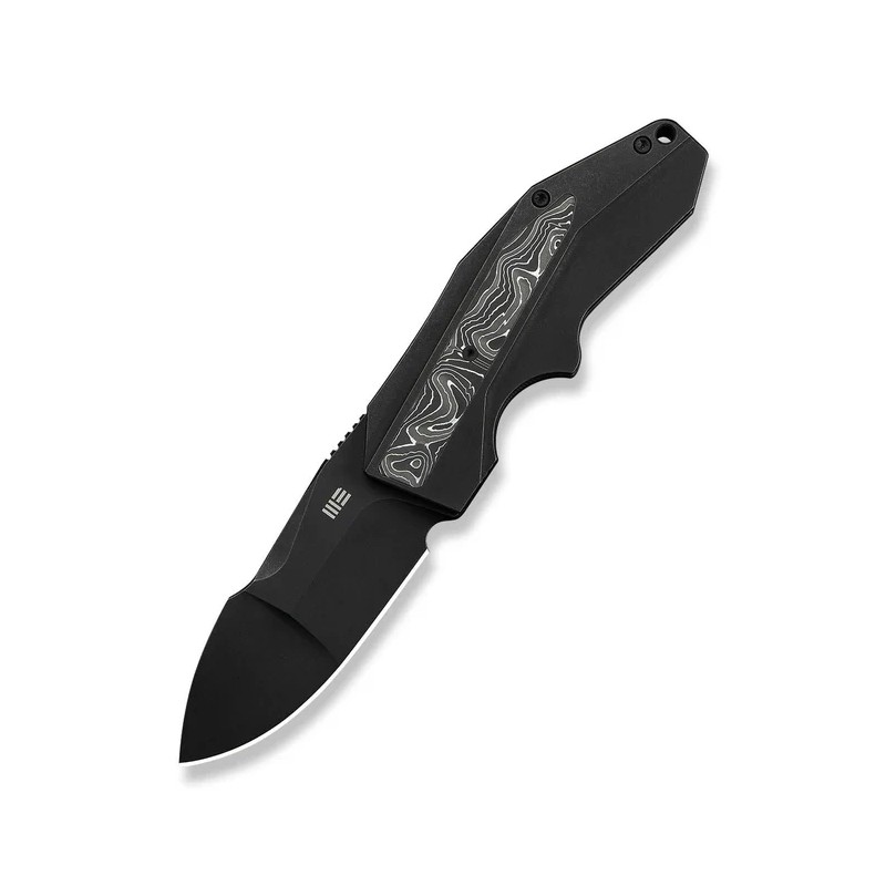 Nóż składany WeKnife Coral Black Titanium/Aluminium Foil Carbon Fiber, Black Stonewashed CPM 20CV by Gustavo T. Cecchini (WE2404
