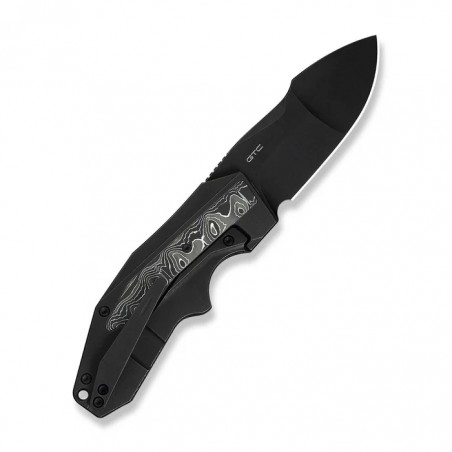 Nóż składany WeKnife Coral Black Titanium/Aluminium Foil Carbon Fiber, Black Stonewashed CPM 20CV by Gustavo T. Cecchini (WE2404 Nóż składany WeKnife Coral Black Titanium/Aluminium Foil Carbon Fiber, Black Stonewashed CPM 20CV by Gustavo T. Cecchini (WE2404