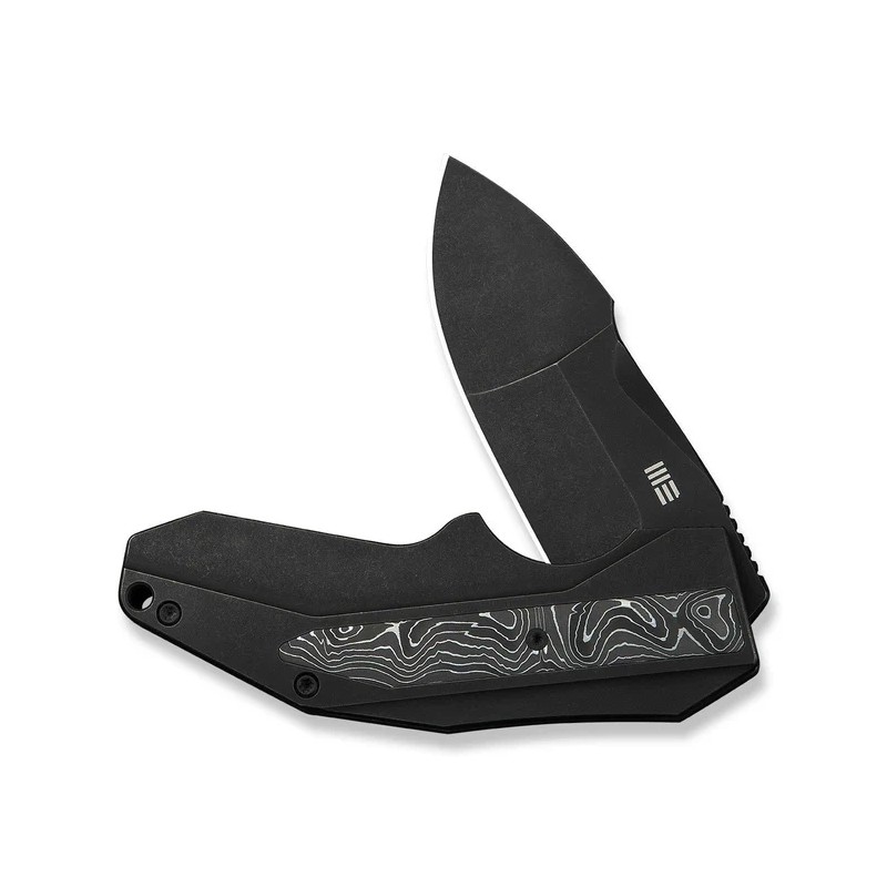 Nóż składany WeKnife Coral Black Titanium/Aluminium Foil Carbon Fiber, Black Stonewashed CPM 20CV by Gustavo T. Cecchini (WE2404