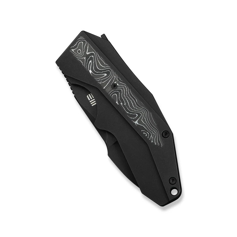 Nóż składany WeKnife Coral Black Titanium/Aluminium Foil Carbon Fiber, Black Stonewashed CPM 20CV by Gustavo T. Cecchini (WE2404