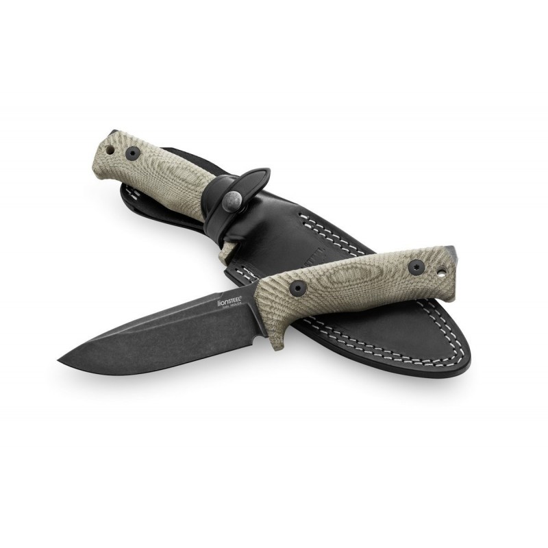 Nóż LionSteel Tactical Green Canvas Micarta, PVD / Stone Washed Niolox by Molletta (T5B CVG)