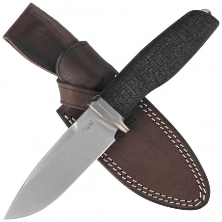 Nóż LionSteel Acha Black Burlap Micarta, Satin M390 by Molletta (AH BLB) Nóż LionSteel Acha Black Burlap Micarta, Satin M390 by Molletta (AH BLB)