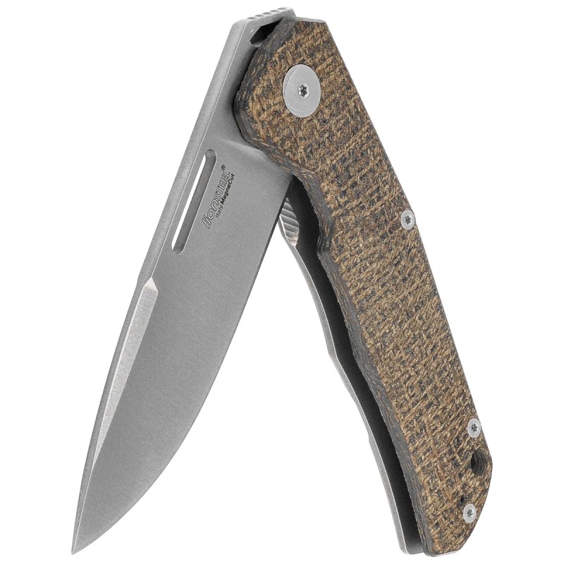 Nóż składany LionSteel Q4ttro Green Burlap Micarta/Titanium, Satin MagnaCut by Molletta (Q4 BGR)
