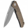 Nóż składany LionSteel Q4ttro Green Burlap Micarta/Titanium, Satin MagnaCut by Molletta (Q4 BGR)