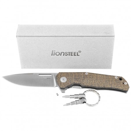 Nóż składany LionSteel Q4ttro Green Burlap Micarta/Titanium, Satin MagnaCut by Molletta (Q4 BGR) Nóż składany LionSteel Q4ttro Green Burlap Micarta/Titanium, Satin MagnaCut by Molletta (Q4 BGR)