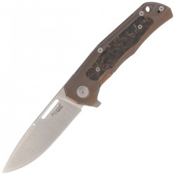 Nóż składany LionSteel Q4ttro Bronze Titanium/Fat Carbon, Satin MagnaCut by Molletta (Q4 BR)