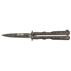 Nóż składany motylek Martinez Albainox Balisong RainBlack Steel, RainBlack 3Cr13Mov (02281)