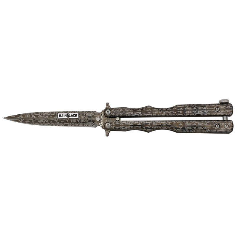 Nóż składany motylek Martinez Albainox Balisong RainBlack Steel, RainBlack 3Cr13Mov (02281)
