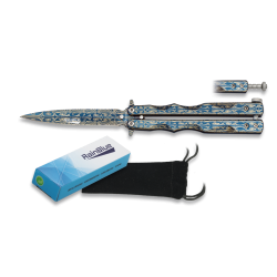 Nóż składany motylek Martinez Albainox Balisong RainBlue Steel, RainBlue 3Cr13Mov (02140)
