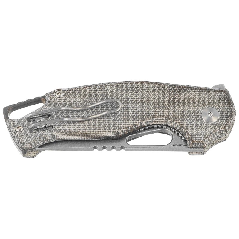 Nóż składany MKM Vincent Green Canvas Micarta, Stonewashed MagnaCut by Jesper Voxnaesi (MK VCM-GC)