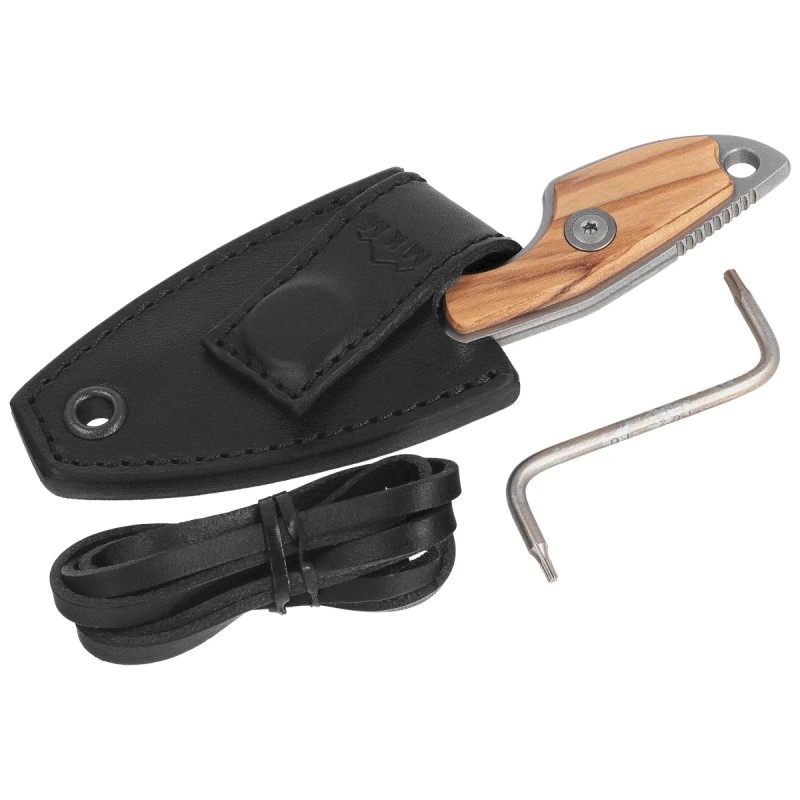 Nóż na szyje MKM Mikro 1 Olive Wood, Satin M390 by Jesper Voxnæs (MK MR01-O)