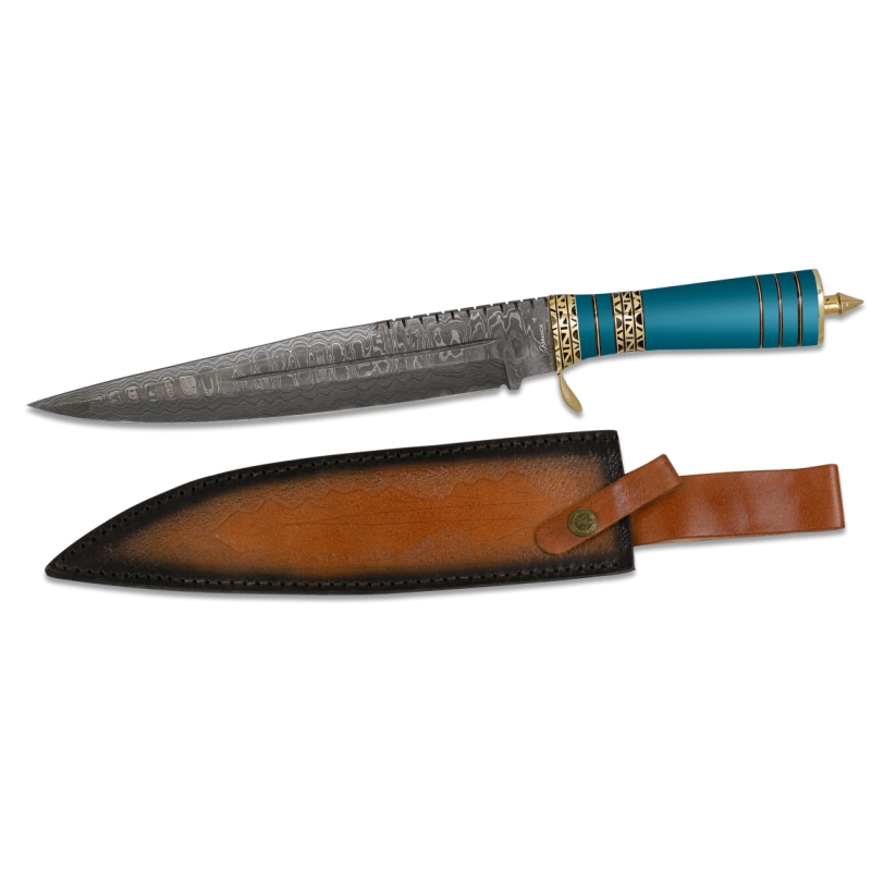 Nóż Martinez Albainox Blue Acrylic, Damascus 256 Layers (32564)