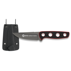 Nóż na szyję K25 Black/Red G10, Titanium 7Cr17Mov (32690)