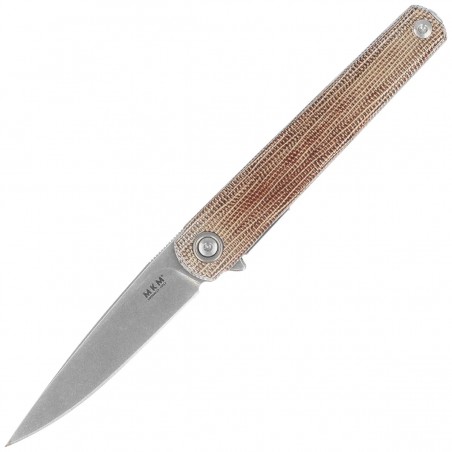 Nóż składany MKM Flame Light Drop Point Natural Canvas Micarta, Stonewashed M390 by Michael Zieba (MK FL01L-NC) Nóż składany MKM Flame Light Drop Point Natural Canvas Micarta, Stonewashed M390 by Michael Zieba (MK FL01L-NC)