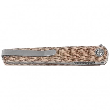 Nóż składany MKM Flame Light Drop Point Natural Canvas Micarta, Stonewashed M390 by Michael Zieba (MK FL01L-NC) Nóż składany MKM Flame Light Drop Point Natural Canvas Micarta, Stonewashed M390 by Michael Zieba (MK FL01L-NC)