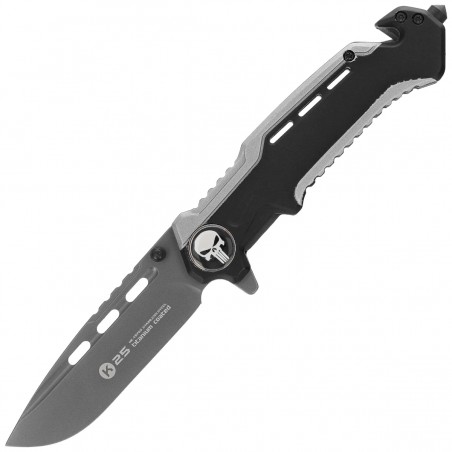 Nóż składany ratowniczy K25 RK-18765GR2026 Grey/Black Aluminium, Titanium/Brushed 7Cr17Mov Nóż składany ratowniczy K25 RK-18765GR2026 Grey/Black Aluminium, Titanium/Brushed 7Cr17Mov