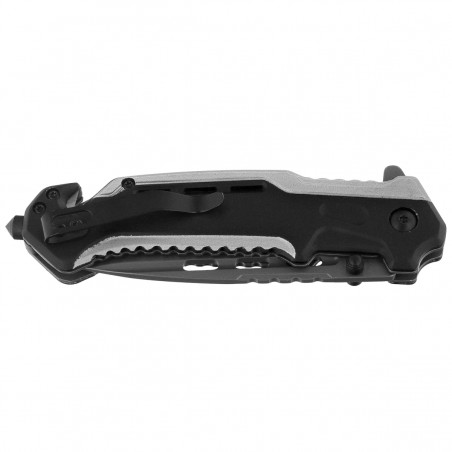 Nóż składany ratowniczy K25 RK-18765GR2026 Grey/Black Aluminium, Titanium/Brushed 7Cr17Mov Nóż składany ratowniczy K25 RK-18765GR2026 Grey/Black Aluminium, Titanium/Brushed 7Cr17Mov