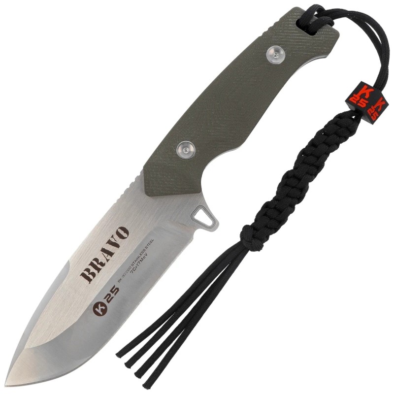 Nóż K25 Bravo Green G10, Satin/Brushed 7Cr17Mov (32260)