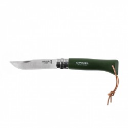 Nóż Opinel Colorama 08 inox grab khaki z rzemieniem