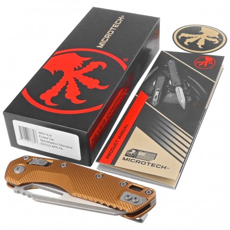 Nóż składany Microtech MSI S/E Fluted Tan Aluminium, Apocalyptic M390MK by Tony Marfione (210-10APFLTA) Nóż składany Microtech MSI S/E Fluted Tan Aluminium, Apocalyptic M390MK by Tony Marfione (210-10APFLTA)
