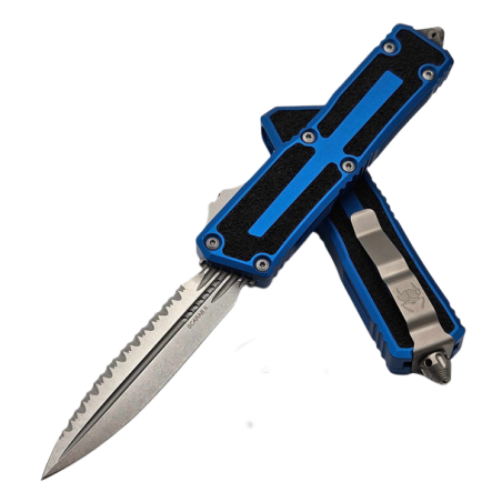 Nóż automatyczny OTF Microtech Scarab II D/E Gen III Blue Aluminium/3M, Stonewashed F/S M390MK by Tony Marfione (1280-12BL) Nóż automatyczny OTF Microtech Scarab II D/E Gen III Blue Aluminium/3M, Stonewashed F/S M390MK by Tony Marfione (1280-12BL)