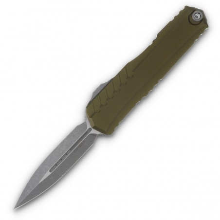 Nóż automatyczny OTF Microtech Cypher II D/E OD Green Aluminium, Apocalyptic M390MK by Deryk Munroe and Tony Marfione (1242-10AP Nóż automatyczny OTF Microtech Cypher II D/E OD Green Aluminium, Apocalyptic M390MK by Deryk Munroe and Tony Marfione (1242-10AP