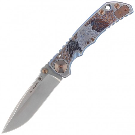 Nóż składany Spartan Blades Harsey Folder Special Edition Angel Blue Titanium, Bronze HW, Satin MagnaCut by William W. Harsey Jr