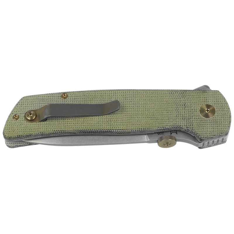 Nóż składany Fox Original Gangster OD Green Canvas Micarta, Stonewashed MagnaCut by Bob Terzuola (FX-ATC-OG01 MOD)