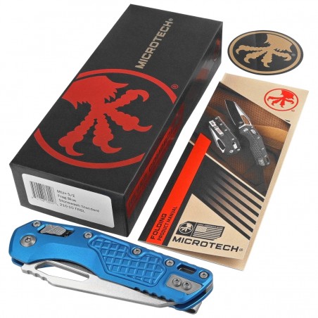 Nóż składany Microtech MSI S/E Frag Blue Aluminium, Stonewashed M390MK by Tony Marfione (210-10FRBL)