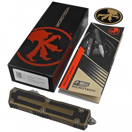 Nóż automatyczny OTF Microtech Scarab II S/E Gen III Olive Drab Aluminium/3M, Apocalyptic M390MK by Tony Marfione (1278-10APOD)