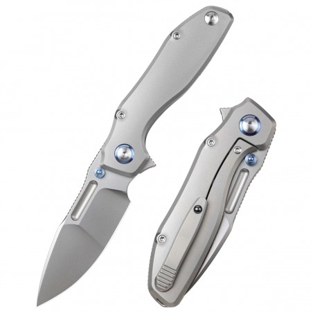 Nóż składany Remette RT-TwoFace Handmade Ceramic Sandblasting Titanium, Fine Grinding Pearlescent M390 (DSTF-A)