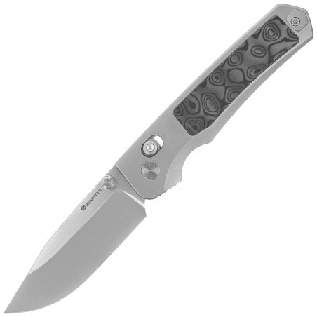 Nóż składany Remette RT-Aurora Gray Titanium/Carbon Fiber, Manual Fine Grinding Satin Surface/Pearlescent Surface M390 (AURA-D) Nóż składany Remette RT-Aurora Gray Titanium/Carbon Fiber, Manual Fine Grinding Satin Surface/Pearlescent Surface M390 (AURA-D)