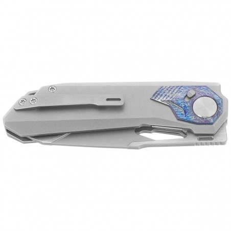 Nóż składany Remette RT-Peregrine Falcon Gray/Thunder Lightning Titanium, Hand Fine Grinding Pearlescent M390 (RTT1-GX)