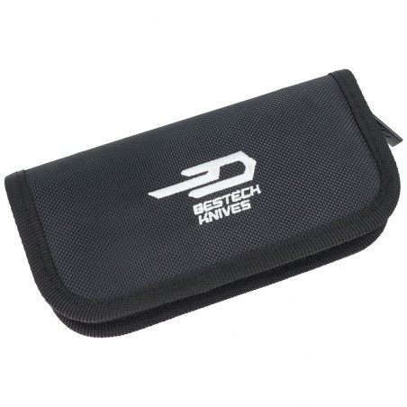 Nóż składany Bestech Fanga Carbon Fiber / Beige G10, Satin D2 by Kombou (BG18D)