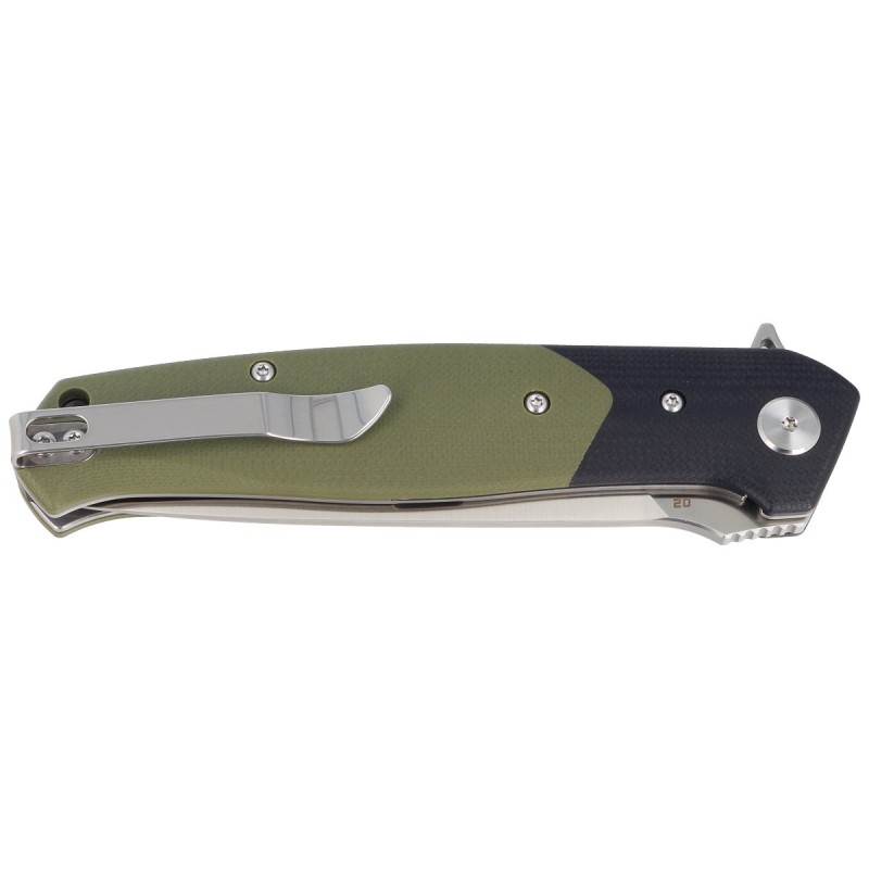 Nóż składany Bestech Swordfish Black / Green G10, Satin D2 (BG03A)