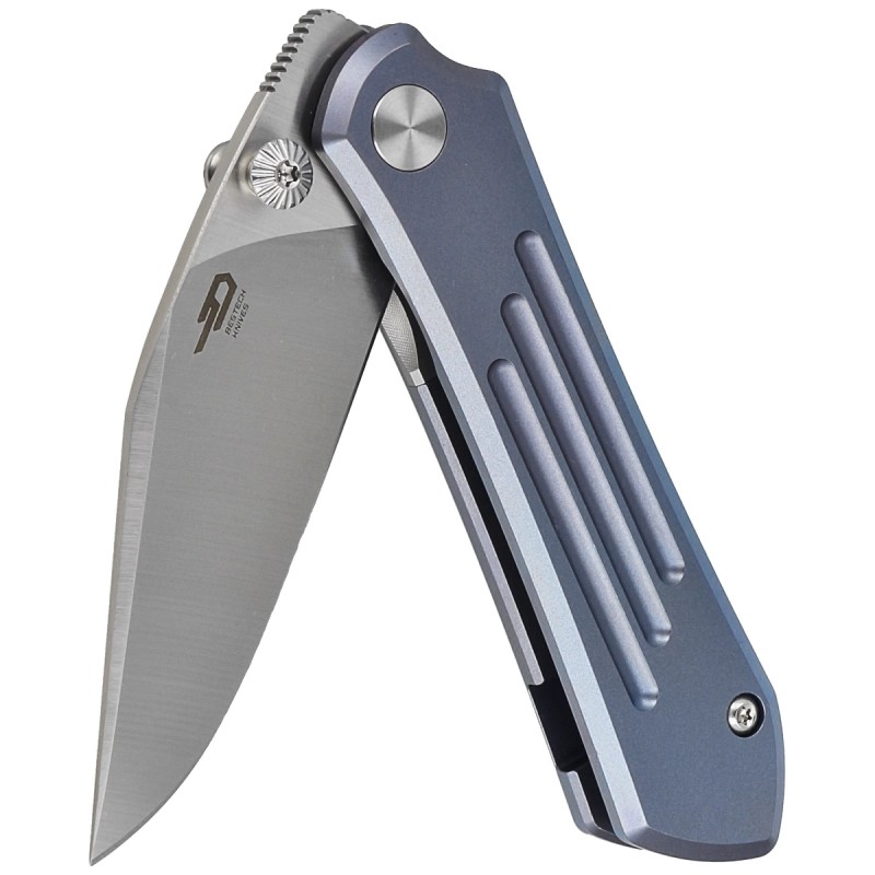 Nóż składany Bestech Icarus Blue Stonewashed Titanium, Satin M390 by Nick Rogers (BT2302E)