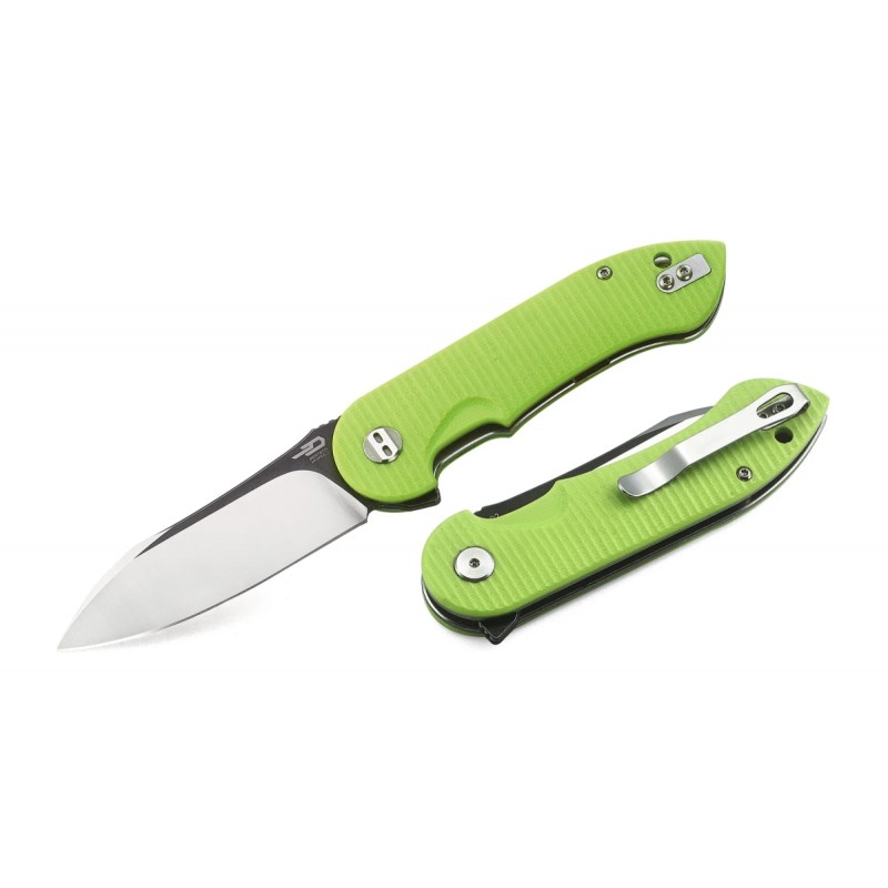 Nóż składany Bestech Torpedo Fluorescent Green G10, Black Stonewashed / Satin D2 (BG17C-2)